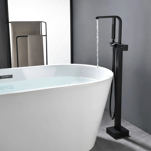 Two Water Modes freestanding tub faucet with handheld sprayer and 360° Swivel Spout two-water-modes-freestanding-tub-faucet-with-handheld-sprayer-and-360-swivel-spout 