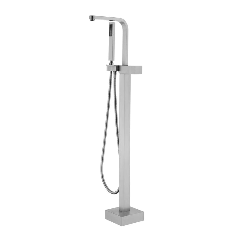 Two Water Modes freestanding tub faucet with handheld sprayer and 360° Swivel Spout two-water-modes-freestanding-tub-faucet-with-handheld-sprayer-and-360-swivel-spout Brushed Nickel / Brass & SUS304 / 31.7*13.8*4.3 inches