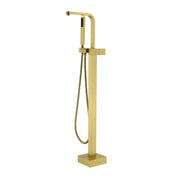 Two Water Modes freestanding tub faucet with handheld sprayer and 360° Swivel Spout two-water-modes-freestanding-tub-faucet-with-handheld-sprayer-and-360-swivel-spout Brushed Gold / Brass & SUS304 / 31.7*13.8*4.3 inches
