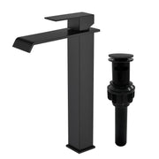 Vessel Sink Faucet Tall Single Control Waterfall Single Hole Deck Mount Bathroom Faucet With Pop-Up Faucet Stopper - Matte Black, Brushed Nickel, Brushed Gold tall-single-control-waterfall-bathroom-vessel-sink-faucet-with-faucet-stopper Matte Black / SUS304 / 16.5*10.6*3.5 inches