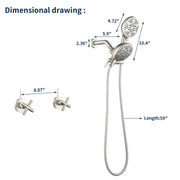 Wall Mount 4.7 Inch Rainfall Dual Shower Head System with 7-Mode Handheld Shower and 2-Cross Handle wall-mount-4-7-inch-rainfall-dual-shower-head-system-with-7-mode-handheld-shower-and-2-cross-handle 