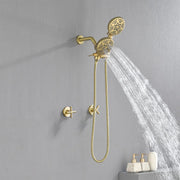 Wall Mount 4.7 Inch Rainfall Dual Shower Head System with 7-Mode Handheld Shower and 2-Cross Handle wall-mount-4-7-inch-rainfall-dual-shower-head-system-with-7-mode-handheld-shower-and-2-cross-handle 