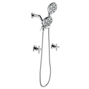 Wall Mount 4.7 Inch Rainfall Dual Shower Head System with 7-Mode Handheld Shower and 2-Cross Handle wall-mount-4-7-inch-rainfall-dual-shower-head-system-with-7-mode-handheld-shower-and-2-cross-handle Chrome / Brass & SUS304 & ABS / 17.3*10.1*5.4 inches