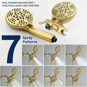 Wall Mount 4.7 Inch Rainfall Dual Shower Head System with 7-Mode Handheld Shower and 2-Cross Handle wall-mount-4-7-inch-rainfall-dual-shower-head-system-with-7-mode-handheld-shower-and-2-cross-handle 