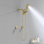 Wall Mount 4.7 Inch Rainfall Dual Shower Head System with 7-Mode Handheld Shower and 2-Cross Handle wall-mount-4-7-inch-rainfall-dual-shower-head-system-with-7-mode-handheld-shower-and-2-cross-handle 