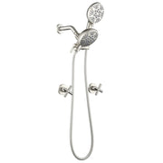 Wall Mount 4.7 Inch Rainfall Dual Shower Head System with 7-Mode Handheld Shower and 2-Cross Handle wall-mount-4-7-inch-rainfall-dual-shower-head-system-with-7-mode-handheld-shower-and-2-cross-handle Brushed Nickel / Brass & SUS304 & ABS / 17.3*10.1*5.4 inches