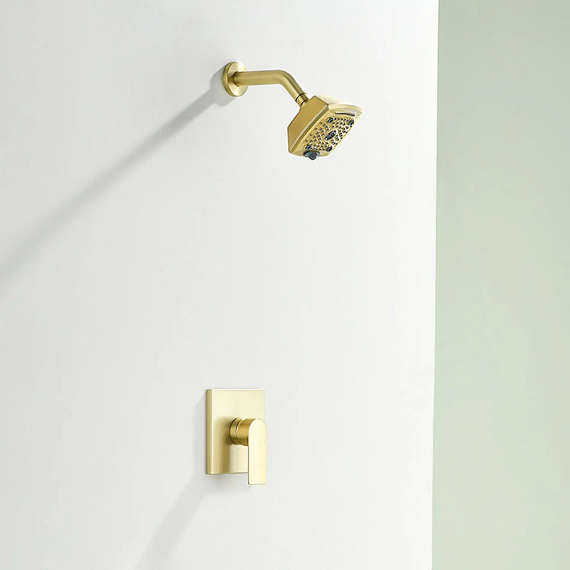 Wall Mount 5-Spray Shower Trim Kit 1-Handle Single Function Pressure Balancing Shower System - Matte Black, Brushed Nickel, Brushed Gold wall-mount-5-spray-shower-trim-kit-1-handle-single-function-pressure-balancing-shower-system-matte-black-brushed-nickel-brushed-gold 