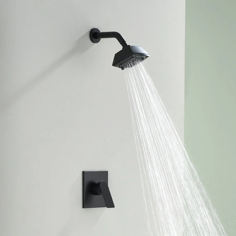 Wall Mount 5-Spray Shower Trim Kit 1-Handle Single Function Pressure Balancing Shower System - Matte Black, Brushed Nickel, Brushed Gold wall-mount-5-spray-shower-trim-kit-1-handle-single-function-pressure-balancing-shower-system-matte-black-brushed-nickel-brushed-gold 