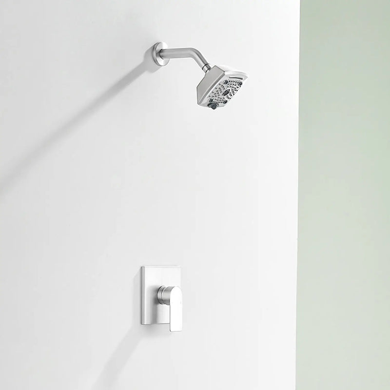 Wall Mount 5-Spray Shower Trim Kit 1-Handle Single Function Pressure Balancing Shower System - Matte Black, Brushed Nickel, Brushed Gold wall-mount-5-spray-shower-trim-kit-1-handle-single-function-pressure-balancing-shower-system-matte-black-brushed-nickel-brushed-gold 