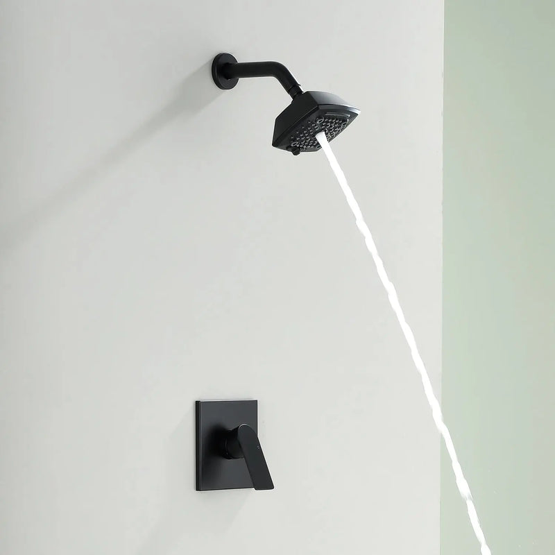 Wall Mount 5-Spray Shower Trim Kit 1-Handle Single Function Pressure Balancing Shower System - Matte Black, Brushed Nickel, Brushed Gold wall-mount-5-spray-shower-trim-kit-1-handle-single-function-pressure-balancing-shower-system-matte-black-brushed-nickel-brushed-gold 