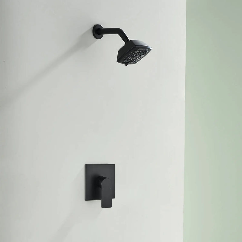 Wall Mount 5-Spray Shower Trim Kit 1-Handle Single Function Pressure Balancing Shower System - Matte Black, Brushed Nickel, Brushed Gold wall-mount-5-spray-shower-trim-kit-1-handle-single-function-pressure-balancing-shower-system-matte-black-brushed-nickel-brushed-gold 