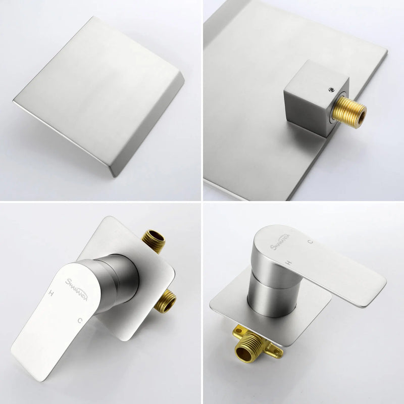 Wall Mount Bathtub Faucet, Waterfall Roman Tub Filler Faucet Single Handle Bathroom Faucet wall-mount-bathtub-faucet-waterfall-roman-tub-filler-faucet-single-handle-bathroom-sink-faucet-with-rough-in-valve-and-trim-kit 