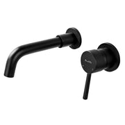 Wall Mount Lavatory Faucet Single Handle Brass Bathroom Sink Faucet 1.2 GPM in Matte Black, brushed gold single-handle-brass-wall-mount-lavatory-faucet-1-2-gpm-in-matte-black 