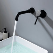 Wall Mount Lavatory Faucet Single Handle Brass Bathroom Sink Faucet 1.2 GPM in Matte Black, brushed gold single-handle-brass-wall-mount-lavatory-faucet-1-2-gpm-in-matte-black Matte Black / Brass / 11.2*8.3*3.5inches