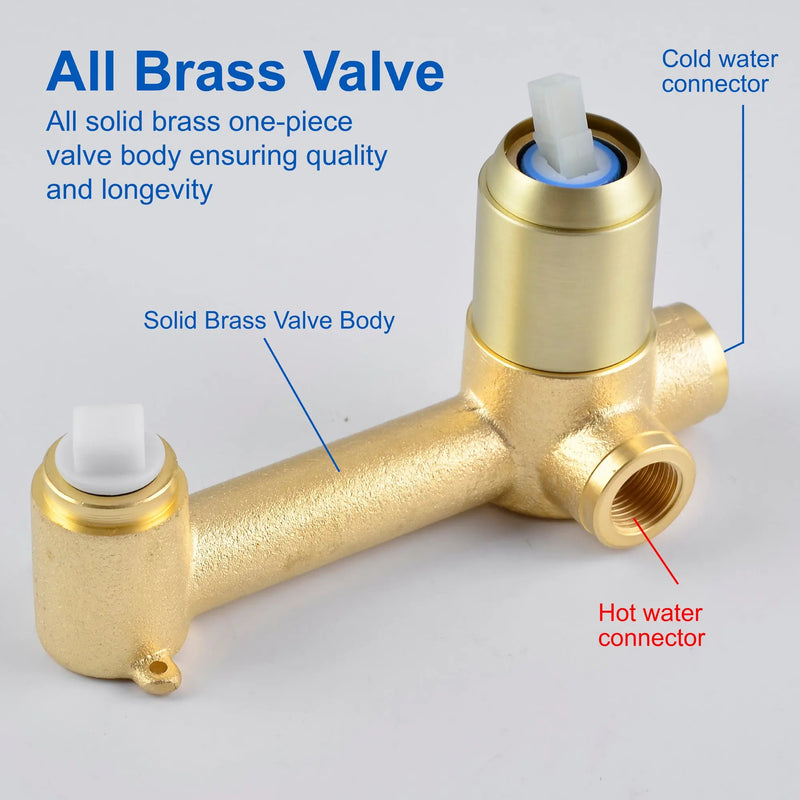 Wall Mount Lavatory Faucet Single Handle Brass Bathroom Sink Faucet 1.2 GPM in Matte Black, brushed gold single-handle-brass-wall-mount-lavatory-faucet-1-2-gpm-in-matte-black 