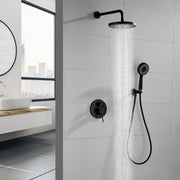 Wall Mount Round 2 way shower kit 9 inch ABS Shower Heads set with 6-spray Hand Shower in Matte Black wall-mount-round-2-way-shower-kit-9-inch-abs-shower-heads-set-with-6-spray-hand-shower-in-matte-black 