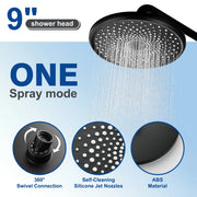 Wall Mount Round 2 way shower kit 9 inch ABS Shower Heads set with 6-spray Hand Shower in Matte Black wall-mount-round-2-way-shower-kit-9-inch-abs-shower-heads-set-with-6-spray-hand-shower-in-matte-black 