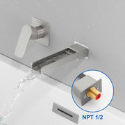 Wall Mount Tub Filler Waterfall Bathtub Faucet High Flow Bath Filler Faucet with Extra Long Spout Bathroom Faucets with Rough-in Valve Trim kit wall-mount-tub-filler-waterfall-bathtub-faucet-high-flow-bath-filler-faucet-with-extra-long-spout-bathroom-faucets-with-rough-in-valve-trim-kit 