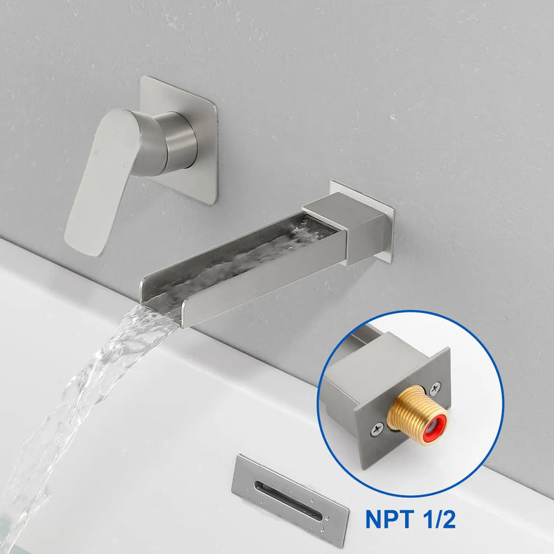 Wall Mount Tub Filler Waterfall Bathtub Faucet High Flow Bath Filler Faucet with Extra Long Spout Bathroom Faucets with Rough-in Valve Trim kit wall-mount-tub-filler-waterfall-bathtub-faucet-high-flow-bath-filler-faucet-with-extra-long-spout-bathroom-faucets-with-rough-in-valve-trim-kit 