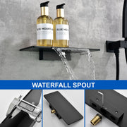 Wall Mount Tub Filler with Hand Shower, Single Handle Brass Tub Shower Faucet Set shamanda-wall-mount-tub-filler 