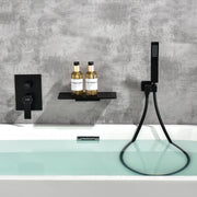 Wall Mount Tub Filler with Hand Shower, Single Handle Brass Tub Shower Faucet Set shamanda-wall-mount-tub-filler Black / Brass / ‎17.32 x 10.24 x 5.39 inches