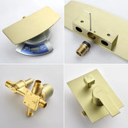 Wall Mount Tub Filler with Hand Shower, Single Handle Brass Tub Shower Faucet Set shamanda-wall-mount-tub-filler 