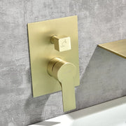 Wall Mount Tub Filler with Hand Shower, Single Handle Brass Tub Shower Faucet Set shamanda-wall-mount-tub-filler 