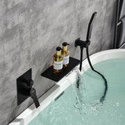 Wall Mount Tub Filler with Hand Shower, Single Handle Brass Tub Shower Faucet Set shamanda-wall-mount-tub-filler 