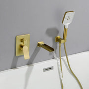 Wall Mount Waterfall Bathtub Faucet with 3 Modes Hand Sprayer Tub Filler Faucet with Rough-in Valve Trim Kit wall-mount-waterfall-bathtub-faucets-with-sprayer-tub-filler-faucet-tub-shower-faucet-set-with-rough-in-valve-trim-kit Brushed Gold / Brass & SUS304 & ABS