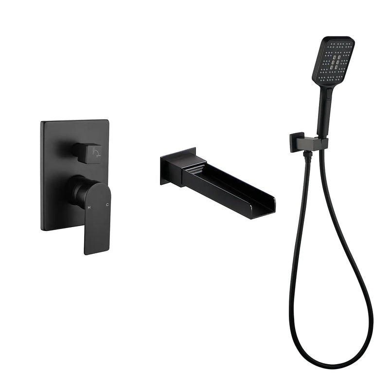 Wall Mount Waterfall Bathtub Faucet with 3 Modes Hand Sprayer Tub Filler Faucet with Rough-in Valve Trim Kit wall-mount-waterfall-bathtub-faucets-with-sprayer-tub-filler-faucet-tub-shower-faucet-set-with-rough-in-valve-trim-kit 