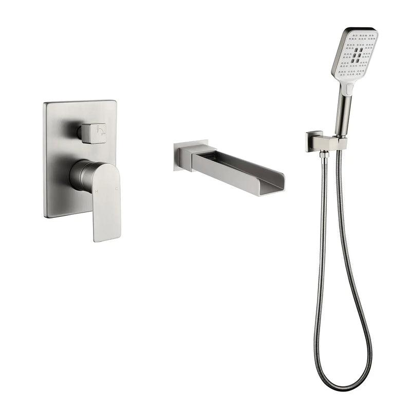 Wall Mount Waterfall Bathtub Faucet with 3 Modes Hand Sprayer Tub Filler Faucet with Rough-in Valve Trim Kit wall-mount-waterfall-bathtub-faucets-with-sprayer-tub-filler-faucet-tub-shower-faucet-set-with-rough-in-valve-trim-kit 