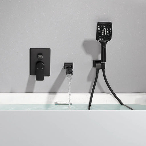 Wall Mount Waterfall Bathtub Faucet with 3 Modes Hand Sprayer Tub Filler Faucet with Rough-in Valve Trim Kit wall-mount-waterfall-bathtub-faucets-with-sprayer-tub-filler-faucet-tub-shower-faucet-set-with-rough-in-valve-trim-kit 