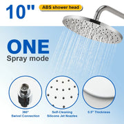 Wall Mounted 2-Function Exposed Shower Faucet with Slide Bar, 10Inch ABS Round Shower Head, 3-Setting Handheld Shower wall-mounted-2-function-exposed-shower-faucet-with-slide-bar-10inch-abs-round-shower-head-3-setting-handheld-shower 