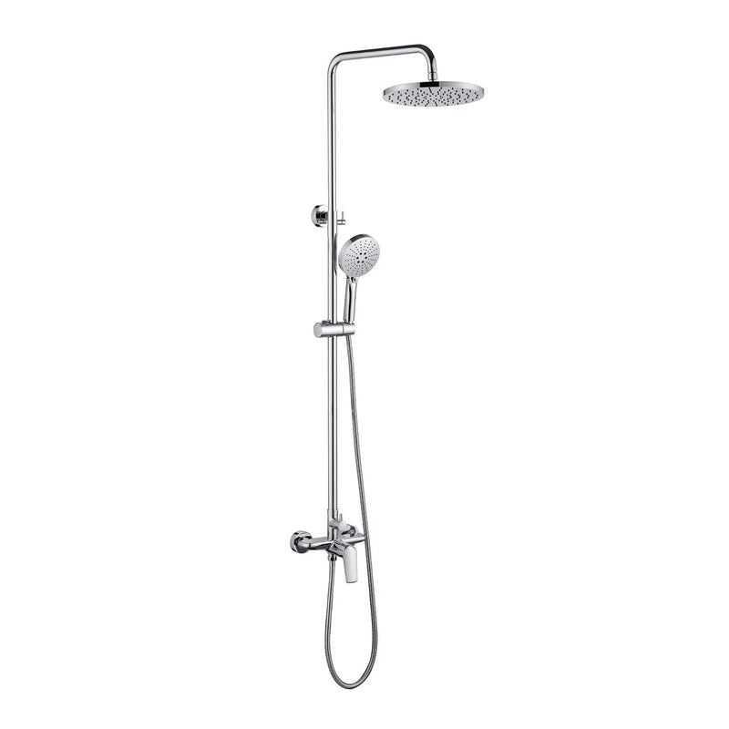 Wall Mounted 2-Function Exposed Shower Faucet with Slide Bar, 10Inch ABS Round Shower Head, 3-Setting Handheld Shower wall-mounted-2-function-exposed-shower-faucet-with-slide-bar-10inch-abs-round-shower-head-3-setting-handheld-shower 