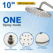 Wall Mounted 2-Function Exposed Shower Faucet with Slide Bar, 10Inch ABS Round Shower Head, 3-Setting Handheld Shower wall-mounted-2-function-exposed-shower-faucet-with-slide-bar-10inch-abs-round-shower-head-3-setting-handheld-shower 