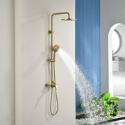 Wall Mounted 2-Function Exposed Shower Faucet with Slide Bar, 10Inch ABS Round Shower Head, 3-Setting Handheld Shower wall-mounted-2-function-exposed-shower-faucet-with-slide-bar-10inch-abs-round-shower-head-3-setting-handheld-shower 