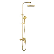 Wall Mounted 2-Function Exposed Shower Faucet with Slide Bar, 10Inch ABS Round Shower Head, 3-Setting Handheld Shower wall-mounted-2-function-exposed-shower-faucet-with-slide-bar-10inch-abs-round-shower-head-3-setting-handheld-shower 