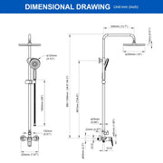 Wall Mounted 2-Function Exposed Shower Faucet with Slide Bar, 10Inch ABS Round Shower Head, 3-Setting Handheld Shower wall-mounted-2-function-exposed-shower-faucet-with-slide-bar-10inch-abs-round-shower-head-3-setting-handheld-shower 