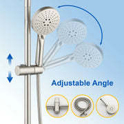 Wall Mounted 2-Function Exposed Shower Faucet with Slide Bar, 10Inch ABS Round Shower Head, 3-Setting Handheld Shower wall-mounted-2-function-exposed-shower-faucet-with-slide-bar-10inch-abs-round-shower-head-3-setting-handheld-shower 
