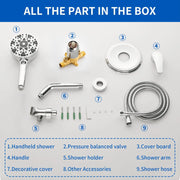Wall Mounted Adjustable High Pressure 7-Spray Settings Filtered Handheld Shower with Valve wall-mounted-adjustable-high-pressure-7-spray-settings-filtered-handheld-shower-with-valve 