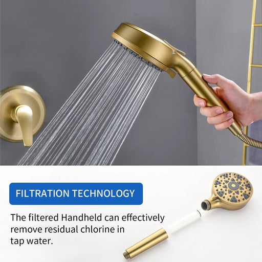 Wall Mounted Adjustable High Pressure 7-Spray Settings Filtered Handheld Shower with Valve wall-mounted-adjustable-high-pressure-7-spray-settings-filtered-handheld-shower-with-valve 