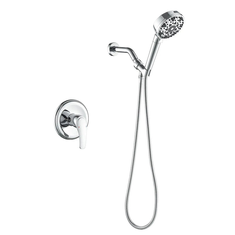 Wall Mounted Adjustable High Pressure 7-Spray Settings Filtered Handheld Shower with Valve wall-mounted-adjustable-high-pressure-7-spray-settings-filtered-handheld-shower-with-valve Chrome / Brass & SUS304 & ABS / 6.3*6.3*9.4 inches