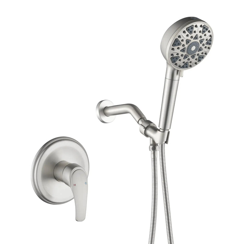 Wall Mounted Adjustable High Pressure 7-Spray Settings Filtered Handheld Shower with Valve wall-mounted-adjustable-high-pressure-7-spray-settings-filtered-handheld-shower-with-valve Brushed Nickel / Brass & SUS304 & ABS / 6.3*6.3*9.4 inches
