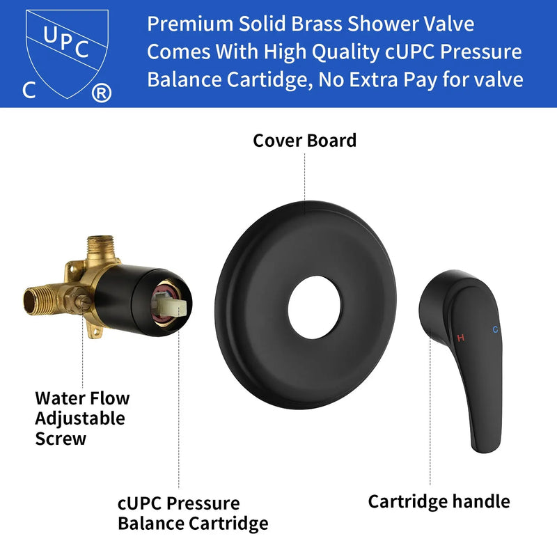 Wall Mounted Adjustable High Pressure 7-Spray Settings Filtered Handheld Shower with Valve wall-mounted-adjustable-high-pressure-7-spray-settings-filtered-handheld-shower-with-valve 