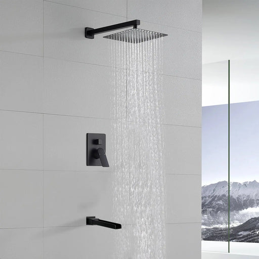 Wall Mounted Rainfall Bathroom Shower System 10 Inch square Rain Shower Head with Waterfall Spout wall-mounted-rainfall-bathroom-shower-system-10-inch-square-rain-shower-head-with-waterfall-spout 