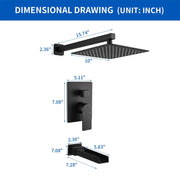 Wall Mounted Rainfall Bathroom Shower System 10 Inch square Rain Shower Head with Waterfall Spout wall-mounted-rainfall-bathroom-shower-system-10-inch-square-rain-shower-head-with-waterfall-spout 