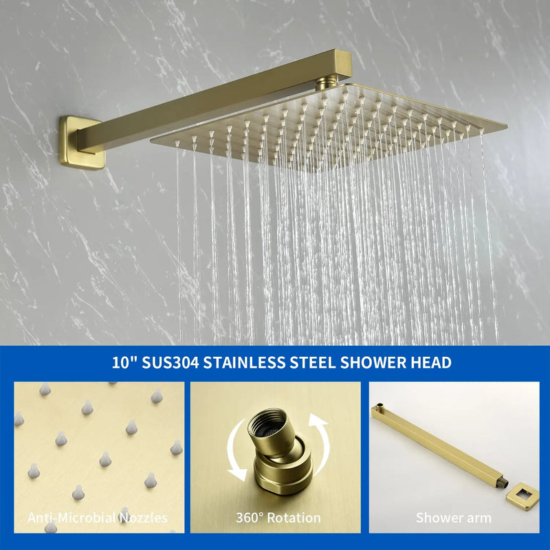 Wall Mounted Rainfall Bathroom Shower System 10 Inch square Rain Shower Head with Waterfall Spout wall-mounted-rainfall-bathroom-shower-system-10-inch-square-rain-shower-head-with-waterfall-spout 