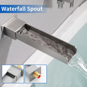 Wall Mounted Rainfall Bathroom Shower System 10 Inch square Rain Shower Head with Waterfall Spout wall-mounted-rainfall-bathroom-shower-system-10-inch-square-rain-shower-head-with-waterfall-spout 