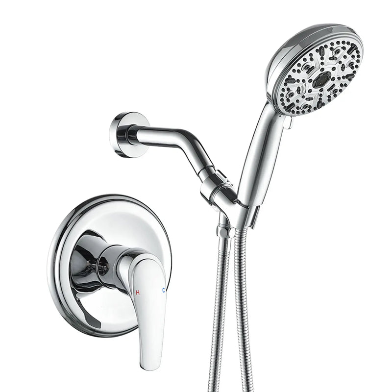 Wall Mounted Round High Pressure Single Handle 10-Spray Hand Shower with Valve wall-mounted-round-high-pressure-single-handle-10-spray-hand-shower-with-valve Chrome / Brass & SUS304 & ABS / 6.3*6.3*9.45 inches
