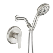 Wall Mounted Round High Pressure Single Handle 10-Spray Hand Shower with Valve wall-mounted-round-high-pressure-single-handle-10-spray-hand-shower-with-valve Brushed Nickel / Brass & SUS304 & ABS / 6.3*6.3*9.45 inches
